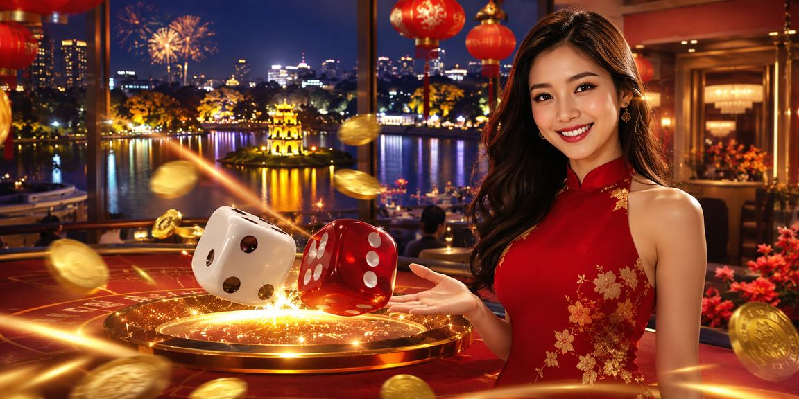 Người dùng đang xem các con xúc xắc trong sự kiện Tết tại Hà Nội cùng bảng thống kê phân tích